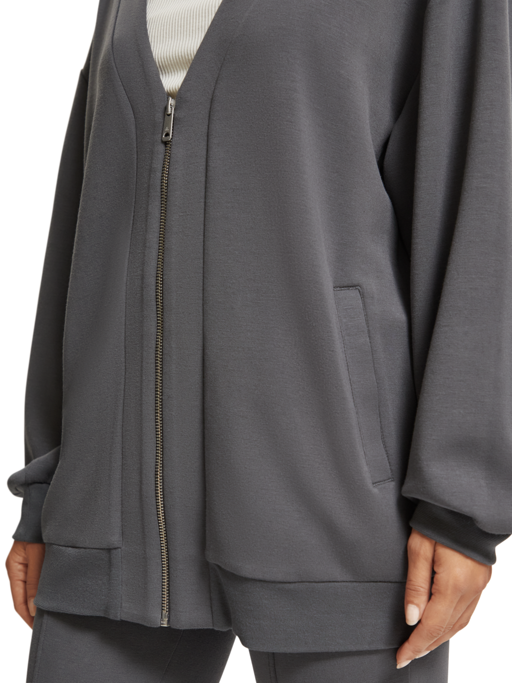 OVERSIZED JERSEY BOMBER JACKET