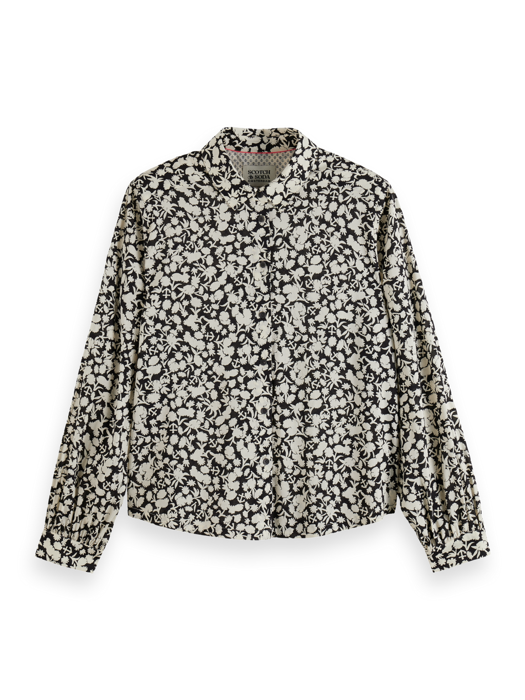 ALL OVER PRINTED BALLOON SLEEVE SHIRT