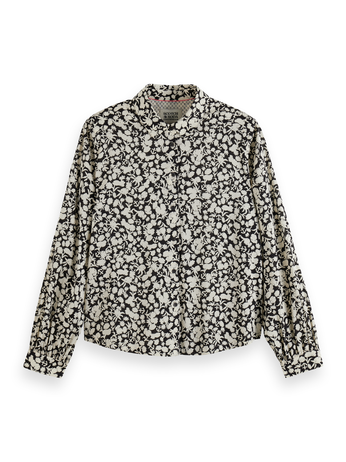 ALL OVER PRINTED BALLOON SLEEVE SHIRT