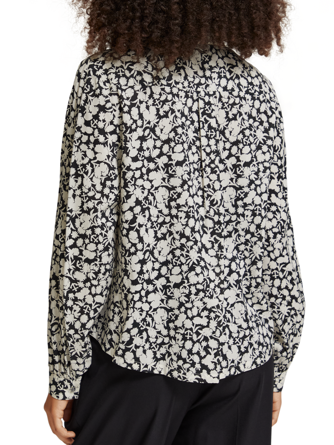 ALL OVER PRINTED BALLOON SLEEVE SHIRT