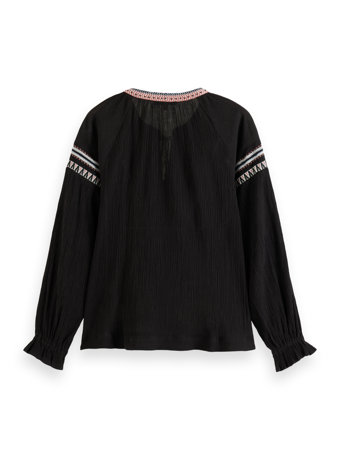 BALLOON SLEEVE EMBROIDERY TOP