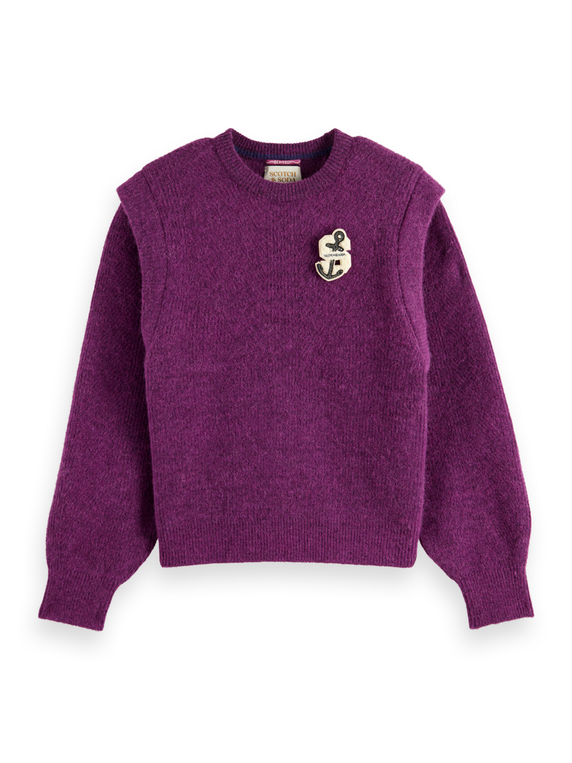 SHOULDER DETAIL CREW NECK PULLOVER