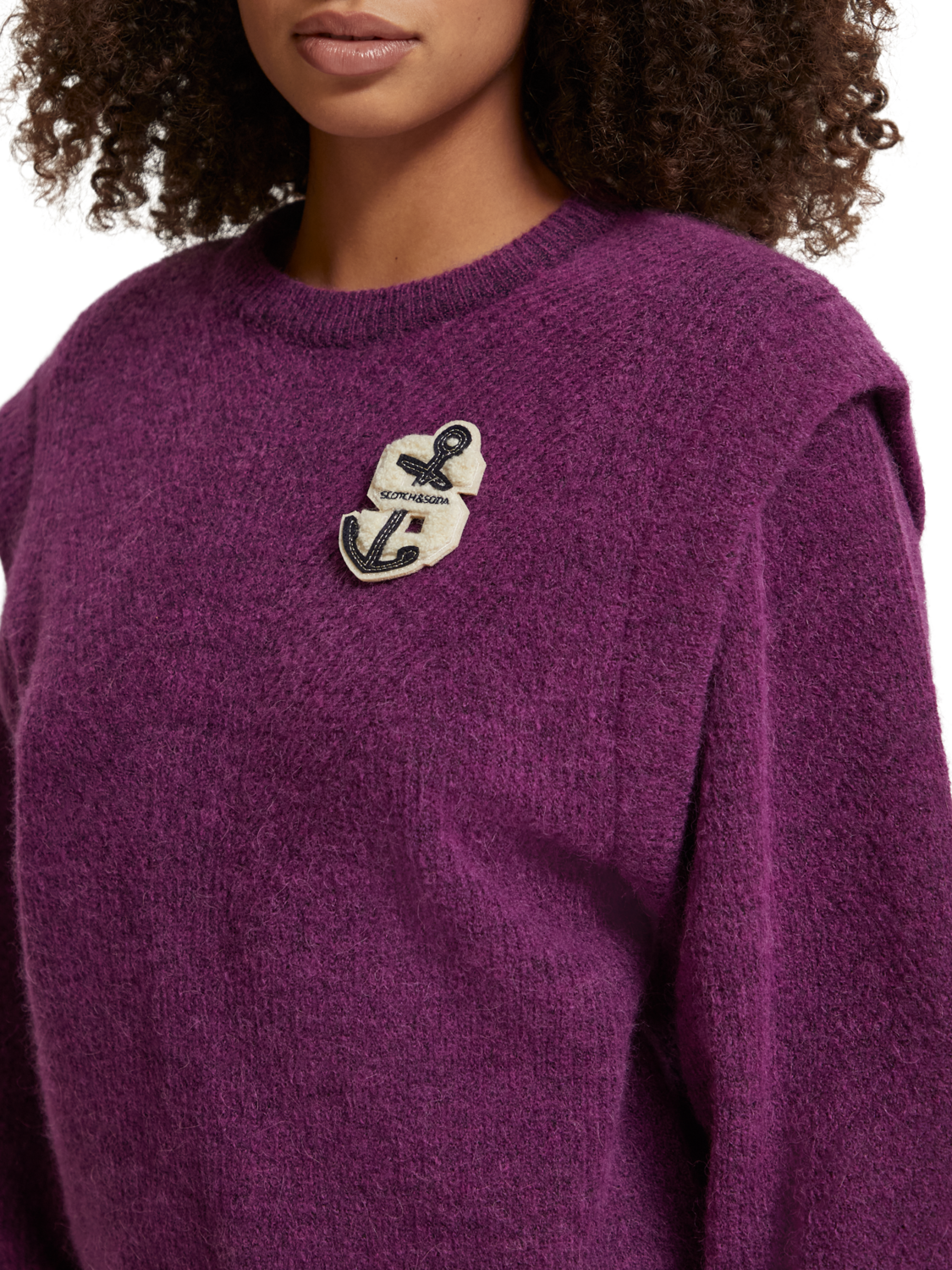 SHOULDER DETAIL CREW NECK PULLOVER