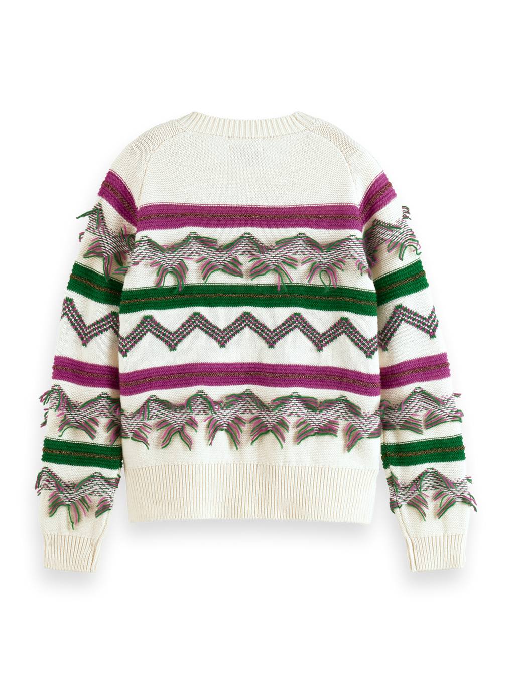 FRINGE JACQUARD PULLOVER