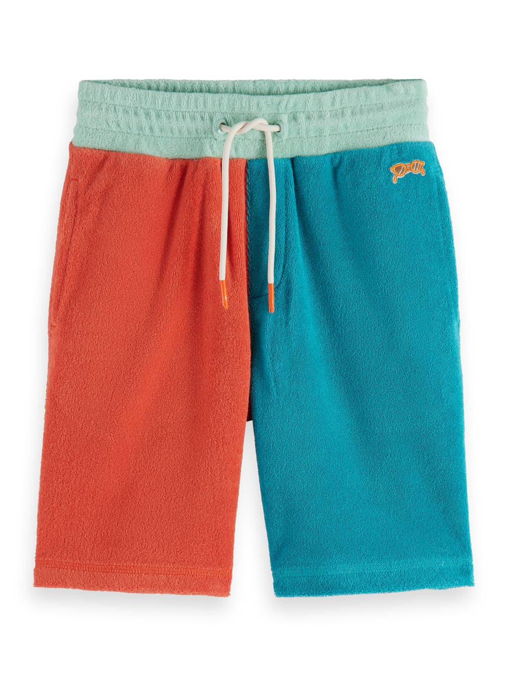 MID-LENGTH - COLOUR-BLOCK TOWELLING SWEATSHORTS