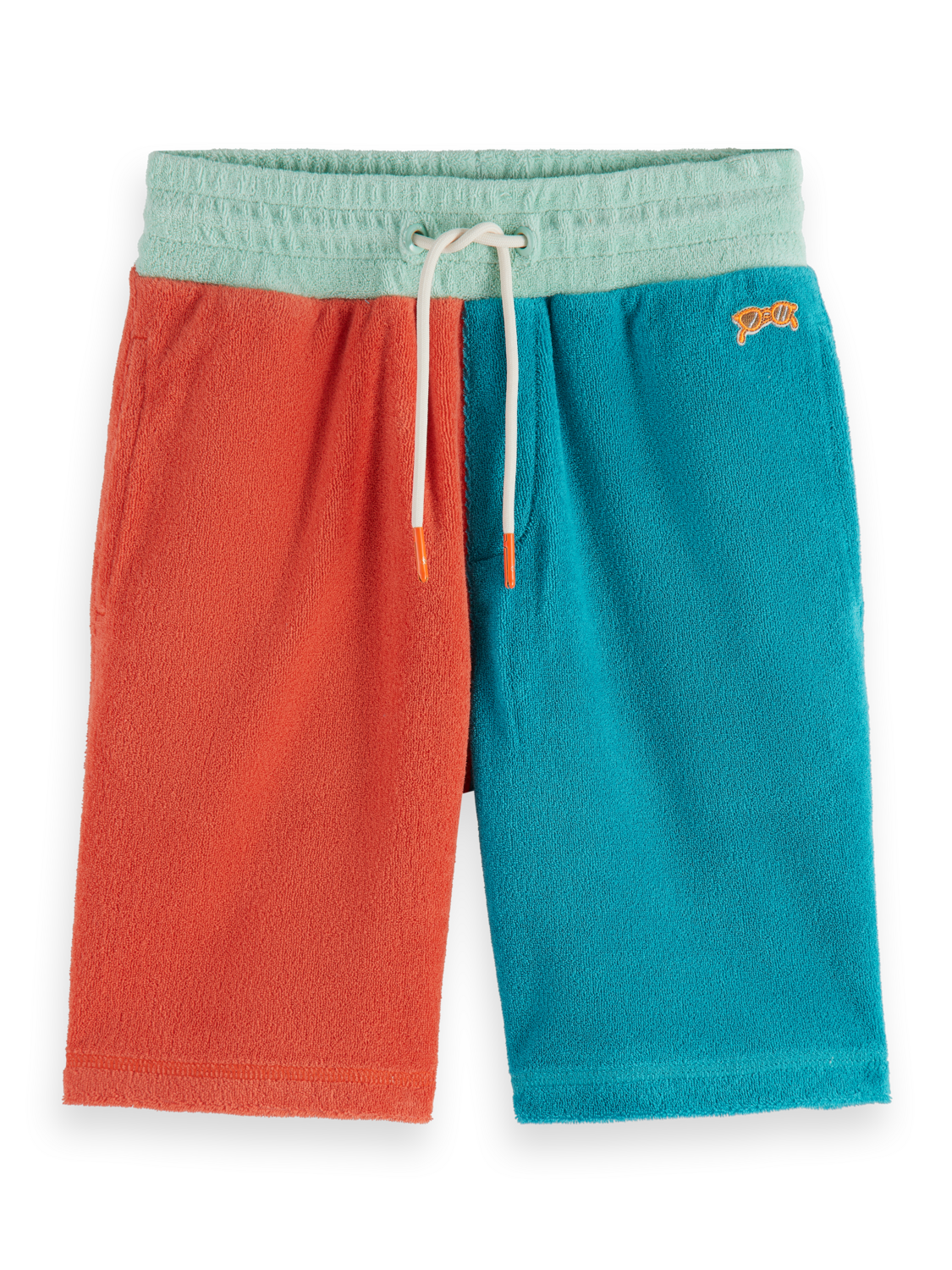 MID-LENGTH - COLOUR-BLOCK TOWELLING SWEATSHORTS