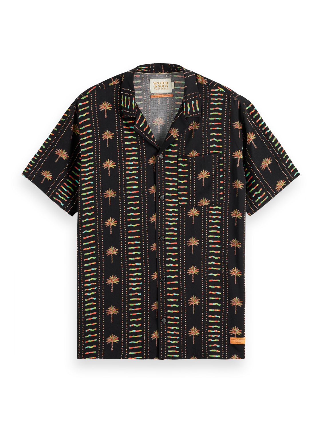 ALLOVER PRINTED VISCOSE SHORT SLEEVE SHIRT
