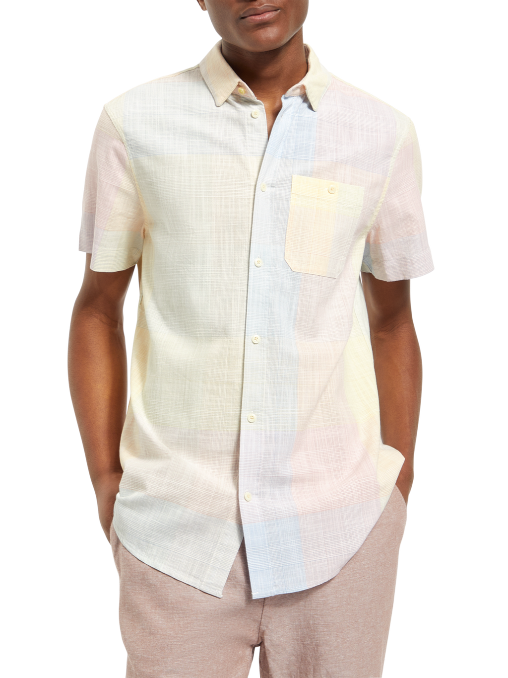 STRUCTURED CHECKED SHORT SLEEVE SHIRT