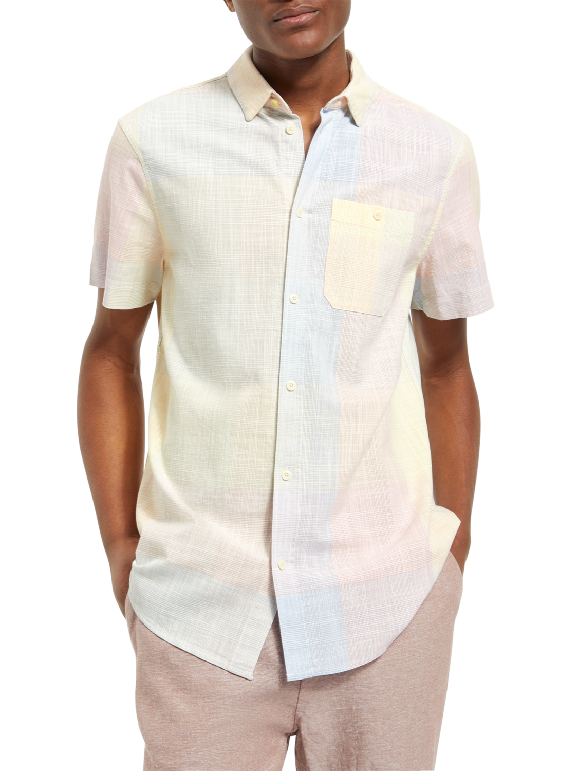 STRUCTURED CHECKED SHORT SLEEVE SHIRT