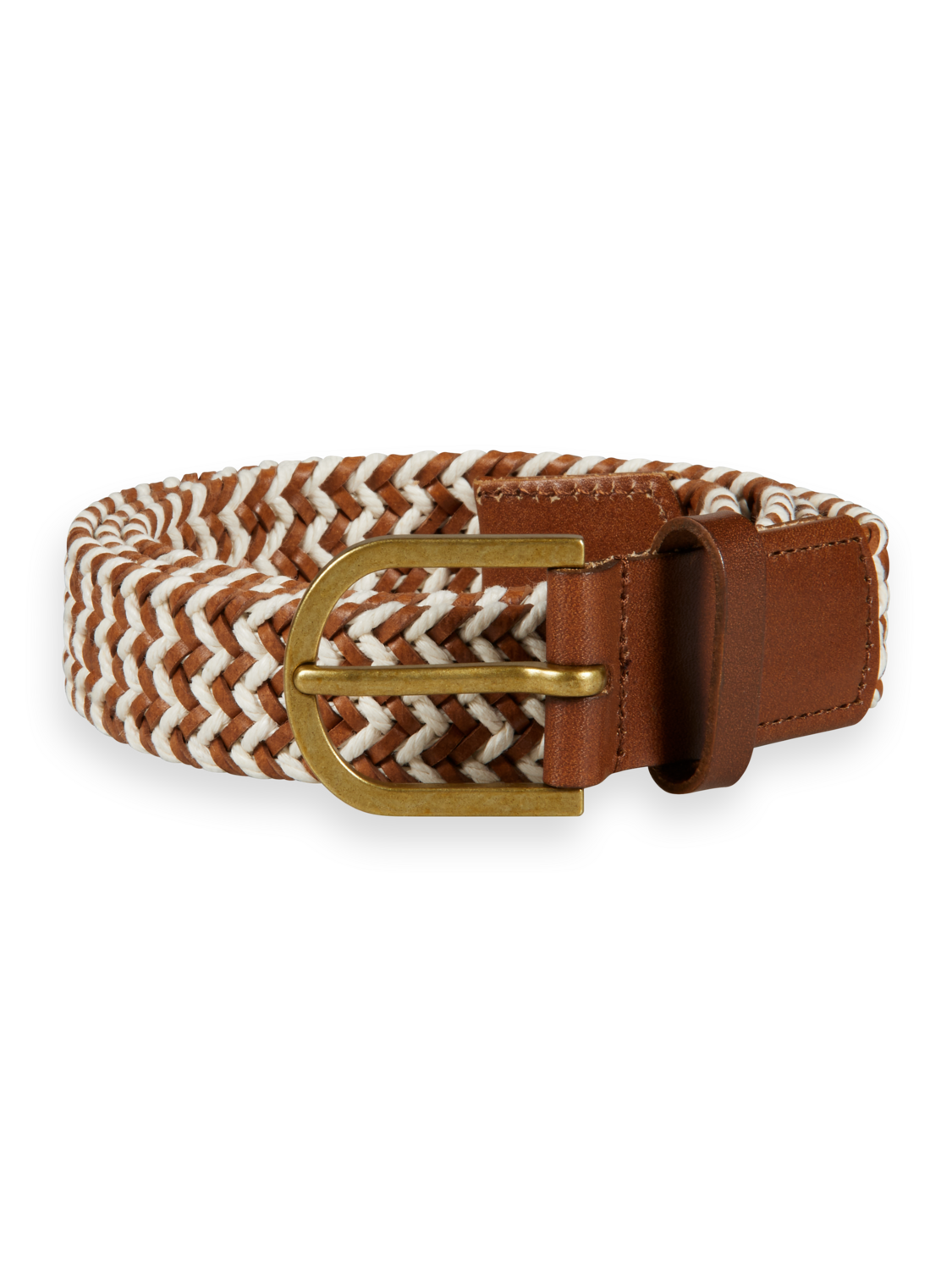 BRAIDED LEATHER AND CORD BELT