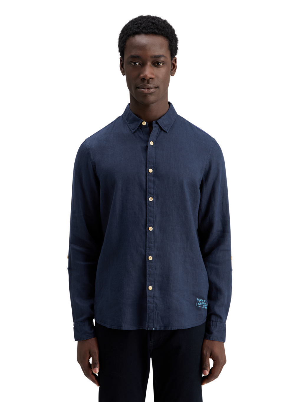 LINEN SHIRT WITH ROLL-UP