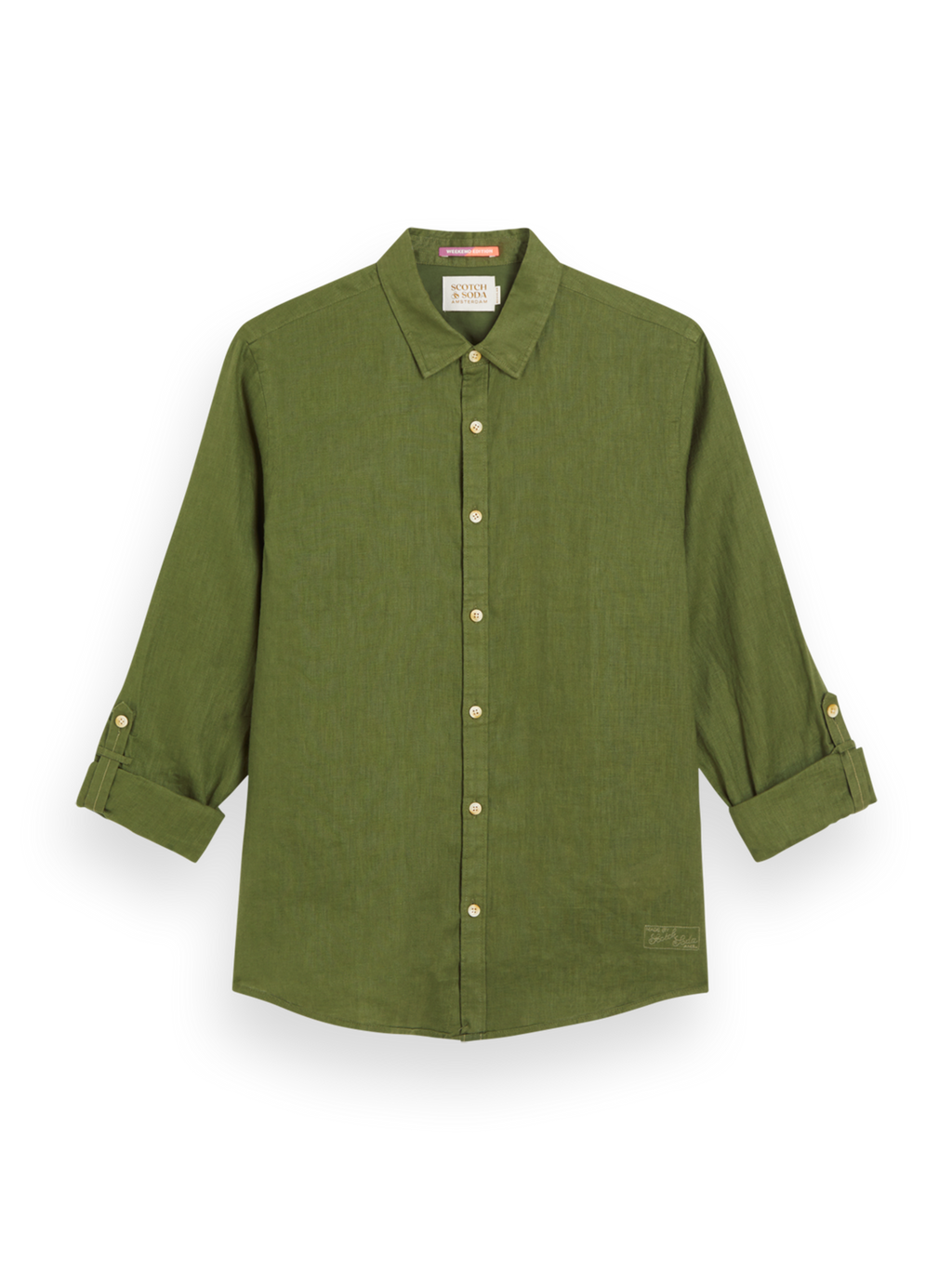 LINEN SHIRT WITH ROLL-UP