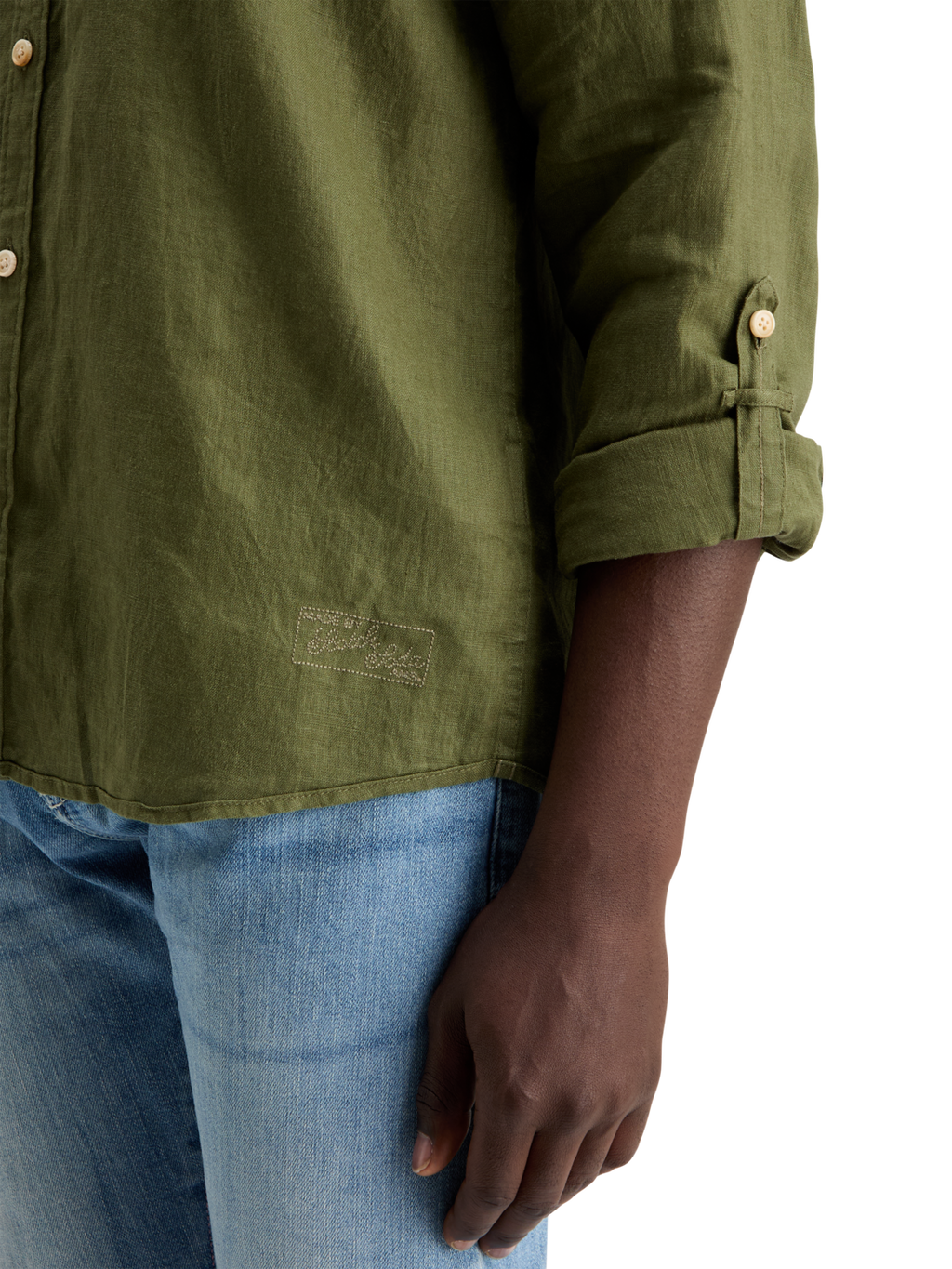 LINEN SHIRT WITH ROLL-UP