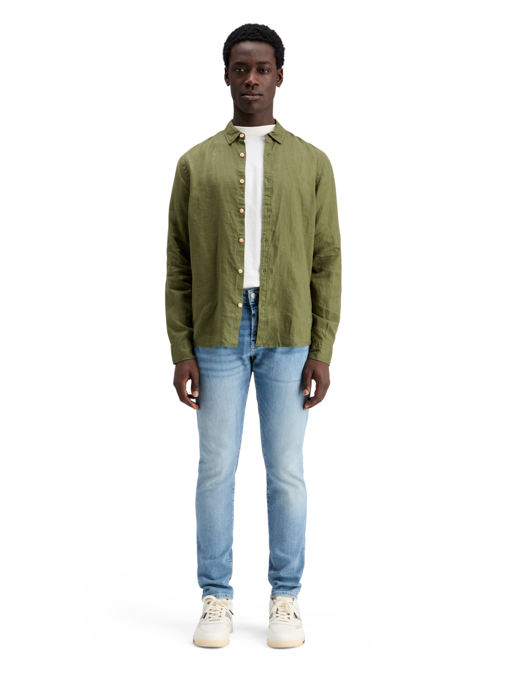 LINEN SHIRT WITH ROLL-UP