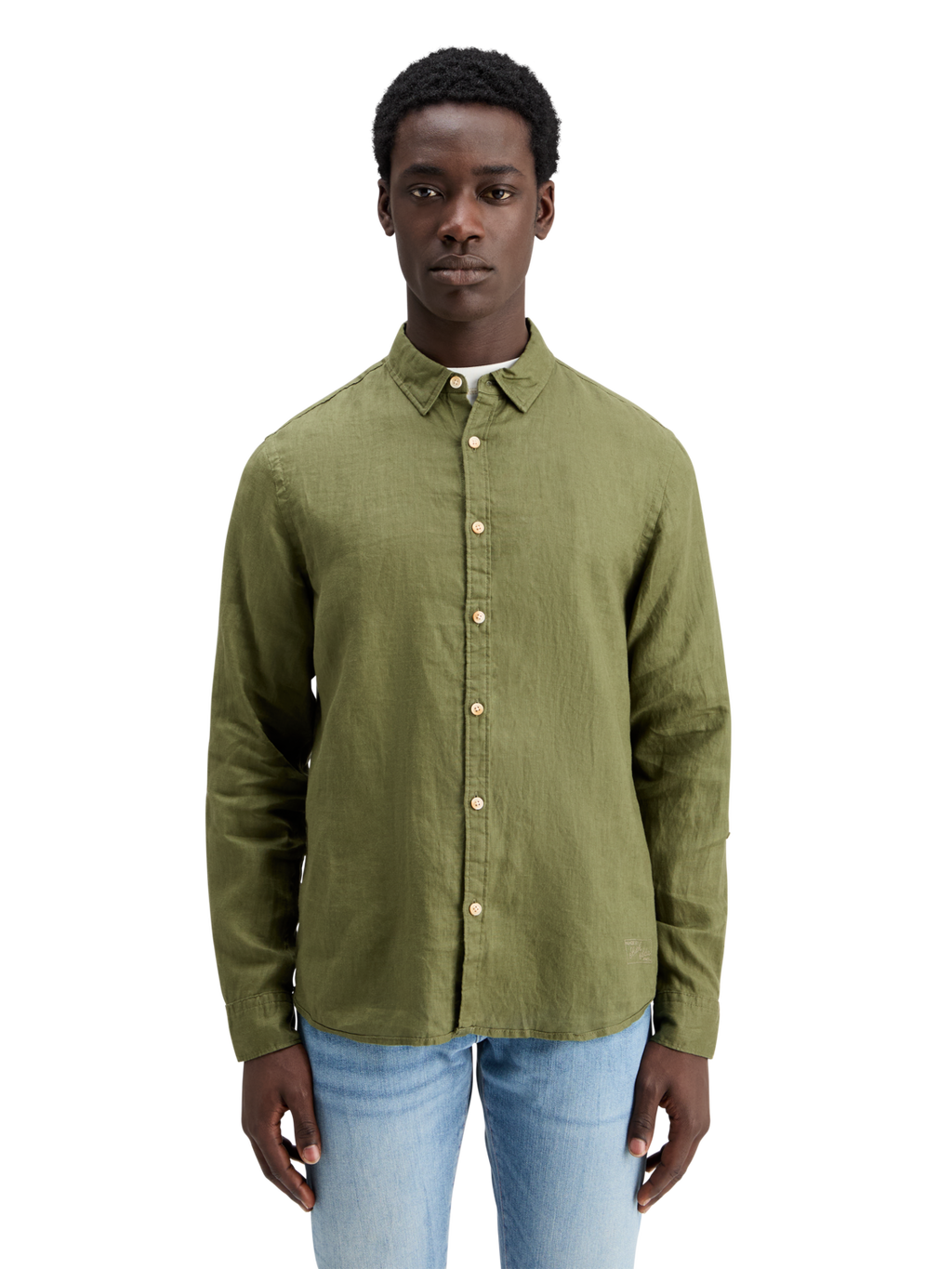 LINEN SHIRT WITH ROLL-UP