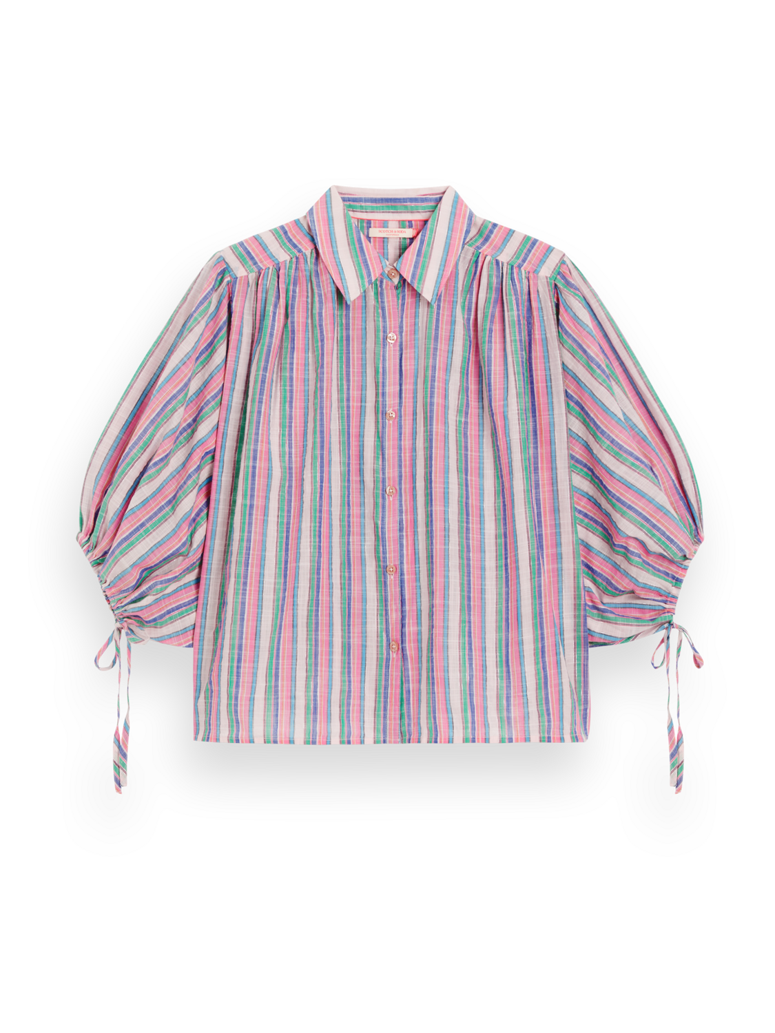 STRIPED BALLOON SLEEVE SHIRT