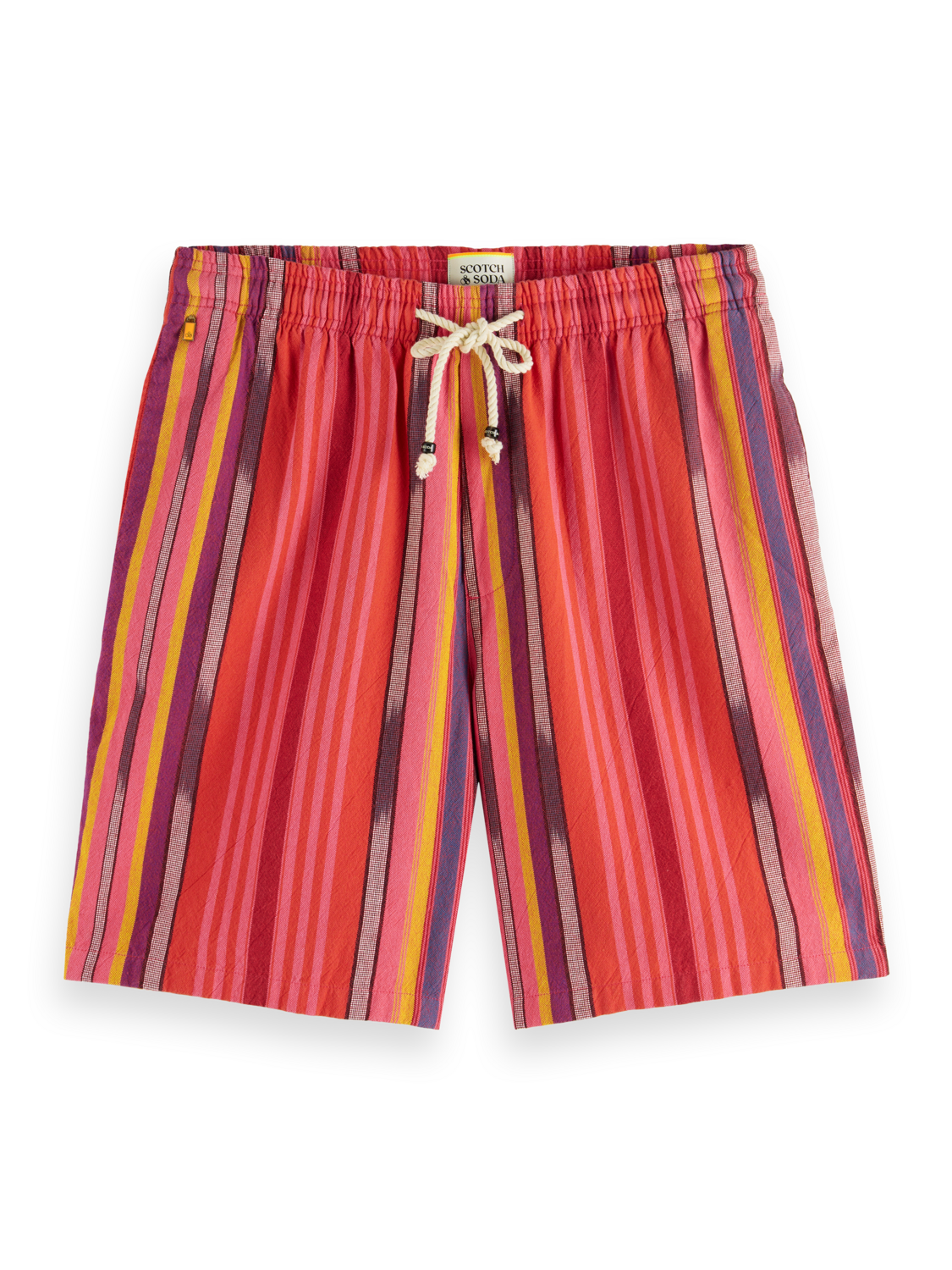 SEASONAL- STRIPED COTTON-OXFORD BERMUDA SHORT