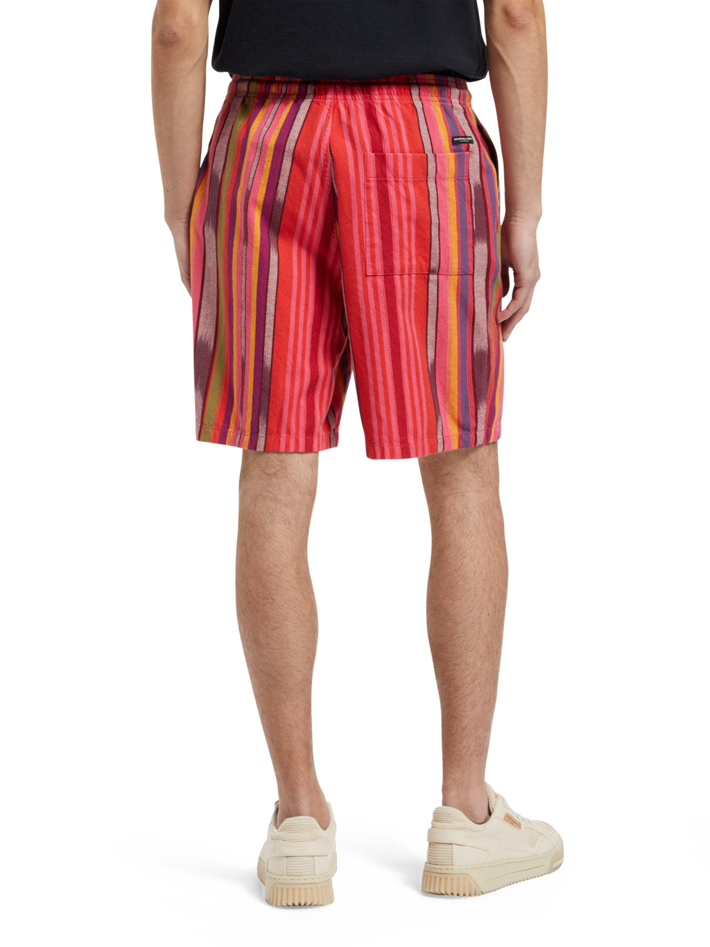 SEASONAL- STRIPED COTTON-OXFORD BERMUDA SHORT