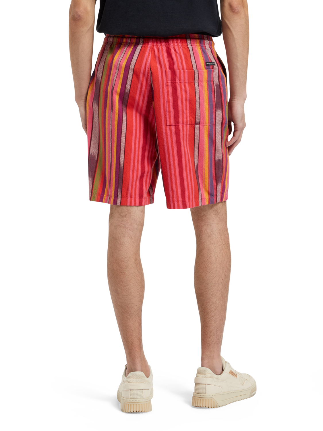 SEASONAL- STRIPED COTTON-OXFORD BERMUDA SHORT