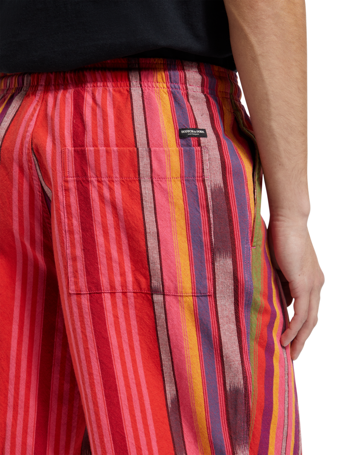 SEASONAL- STRIPED COTTON-OXFORD BERMUDA SHORT