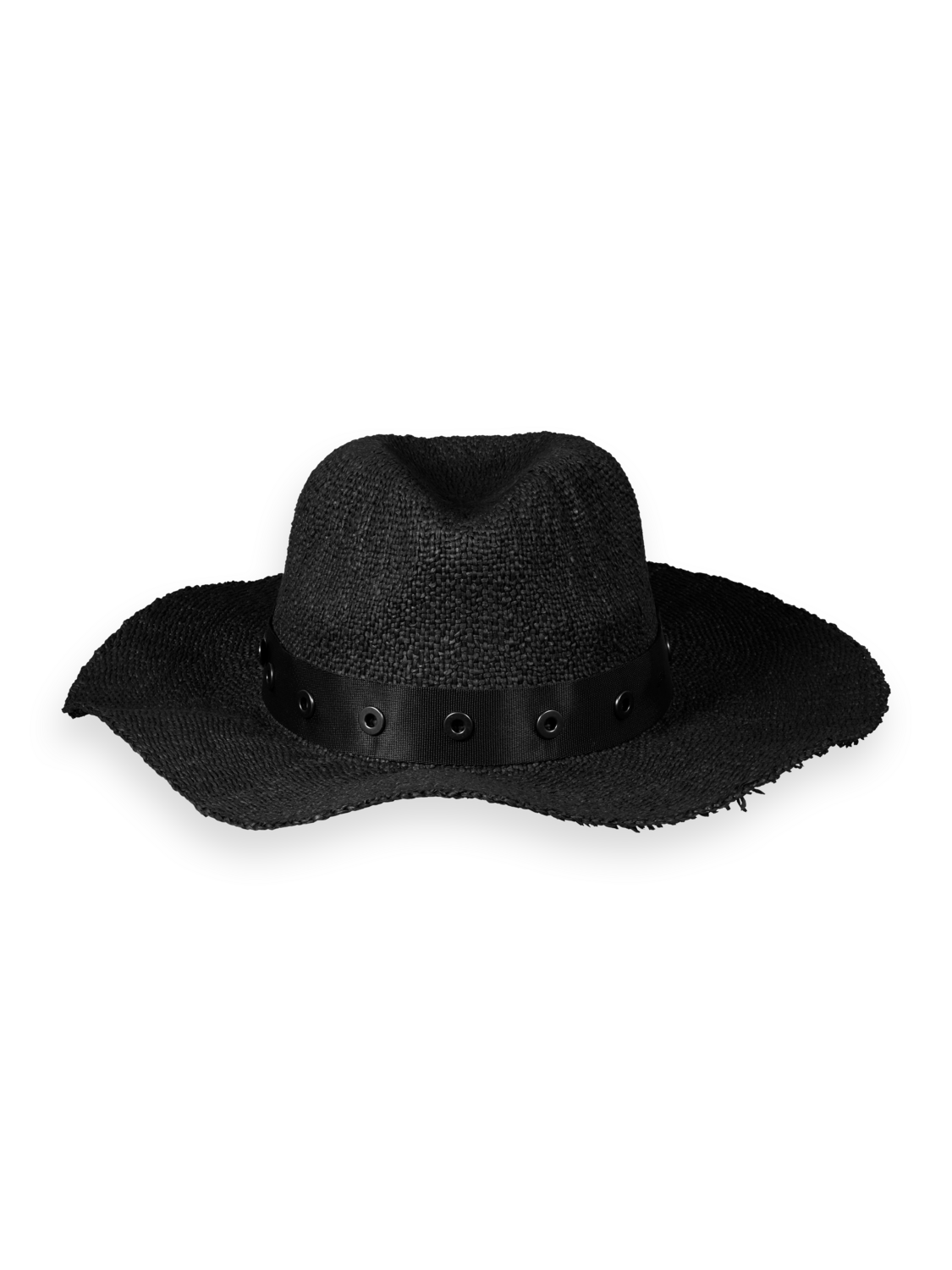 STRAW HAT WITH EYELETS