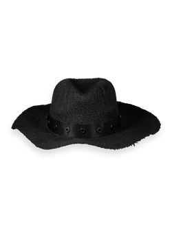 STRAW HAT WITH EYELETS