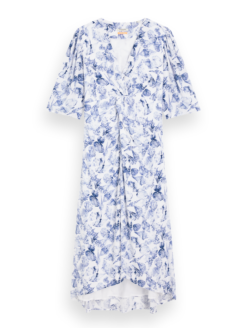 MIDI WRAP DRESS WITH KNOT DETAIL