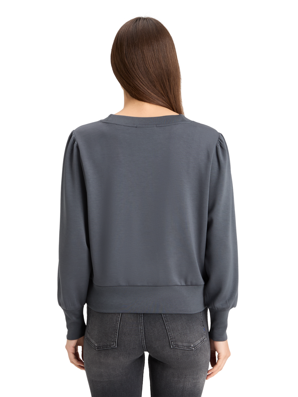 RUCHED YOKE SEAM MODAL SWEATSHIRT