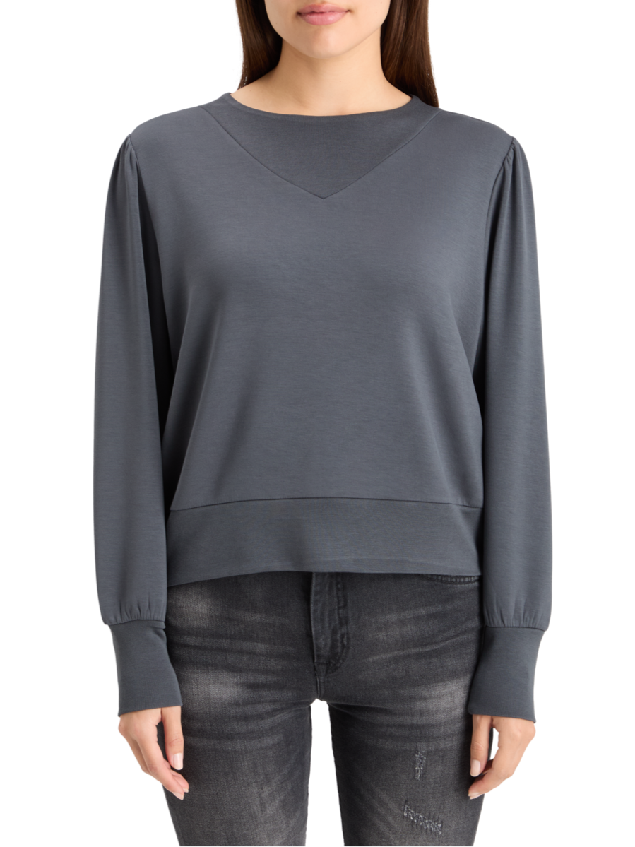 RUCHED YOKE SEAM MODAL SWEATSHIRT