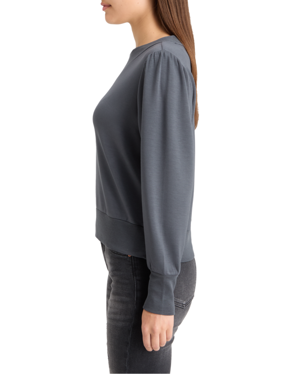 RUCHED YOKE SEAM MODAL SWEATSHIRT