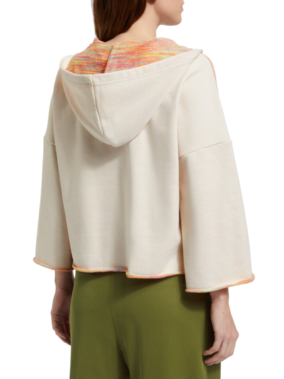 SLOUCHY FIT SHOULDER DETAIL HOODIE
