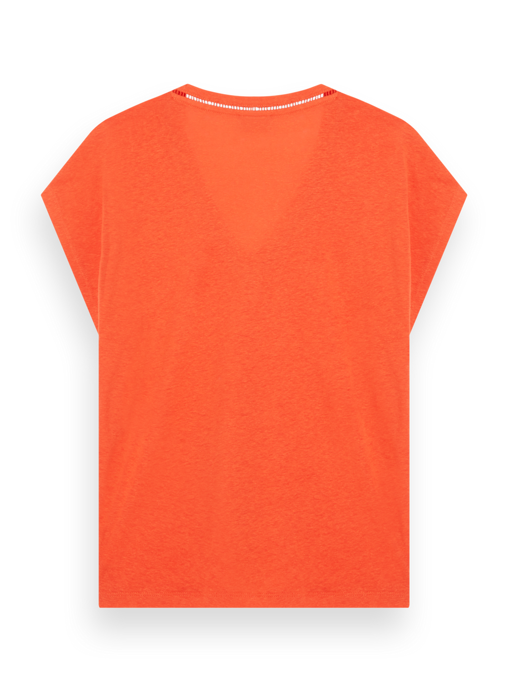 V-NECK LADDER DETAIL LOOSE FIT T-SHIRT