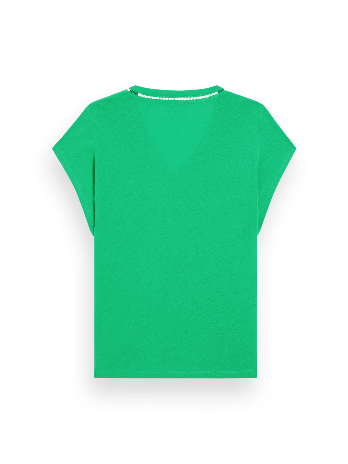 V-NECK LADDER DETAIL LOOSE FIT T-SHIRT