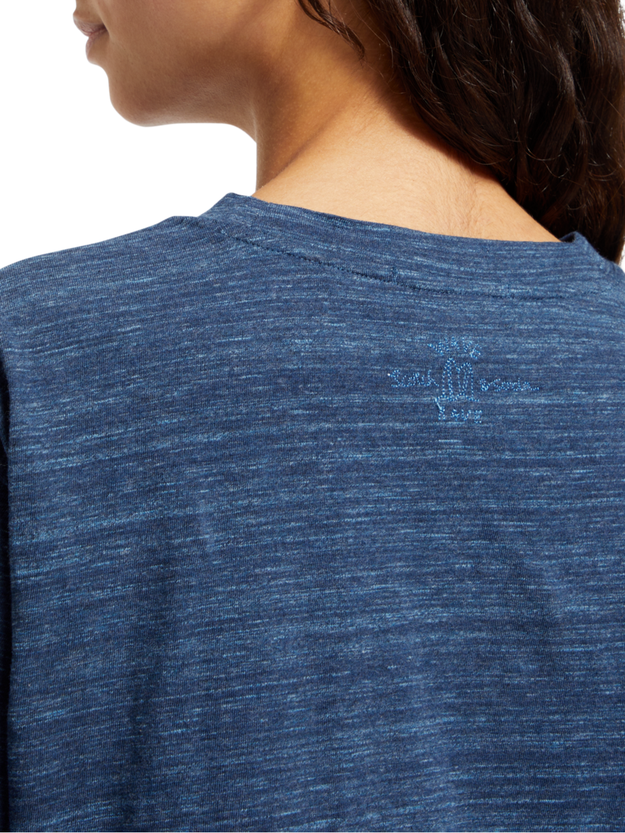 BOXY FIT TIE FRONT MARL T-SHIRT