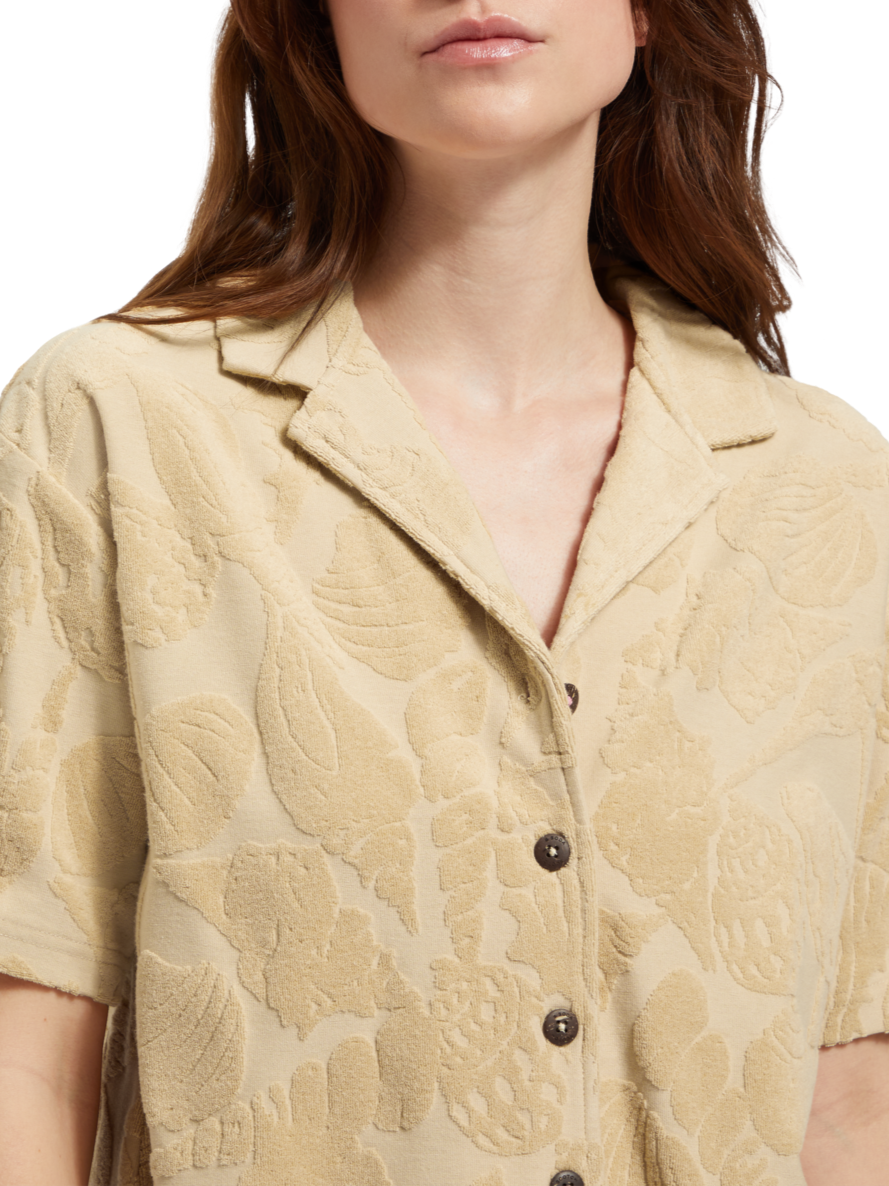 JACQUARD TOWELING CAMP SHIRT