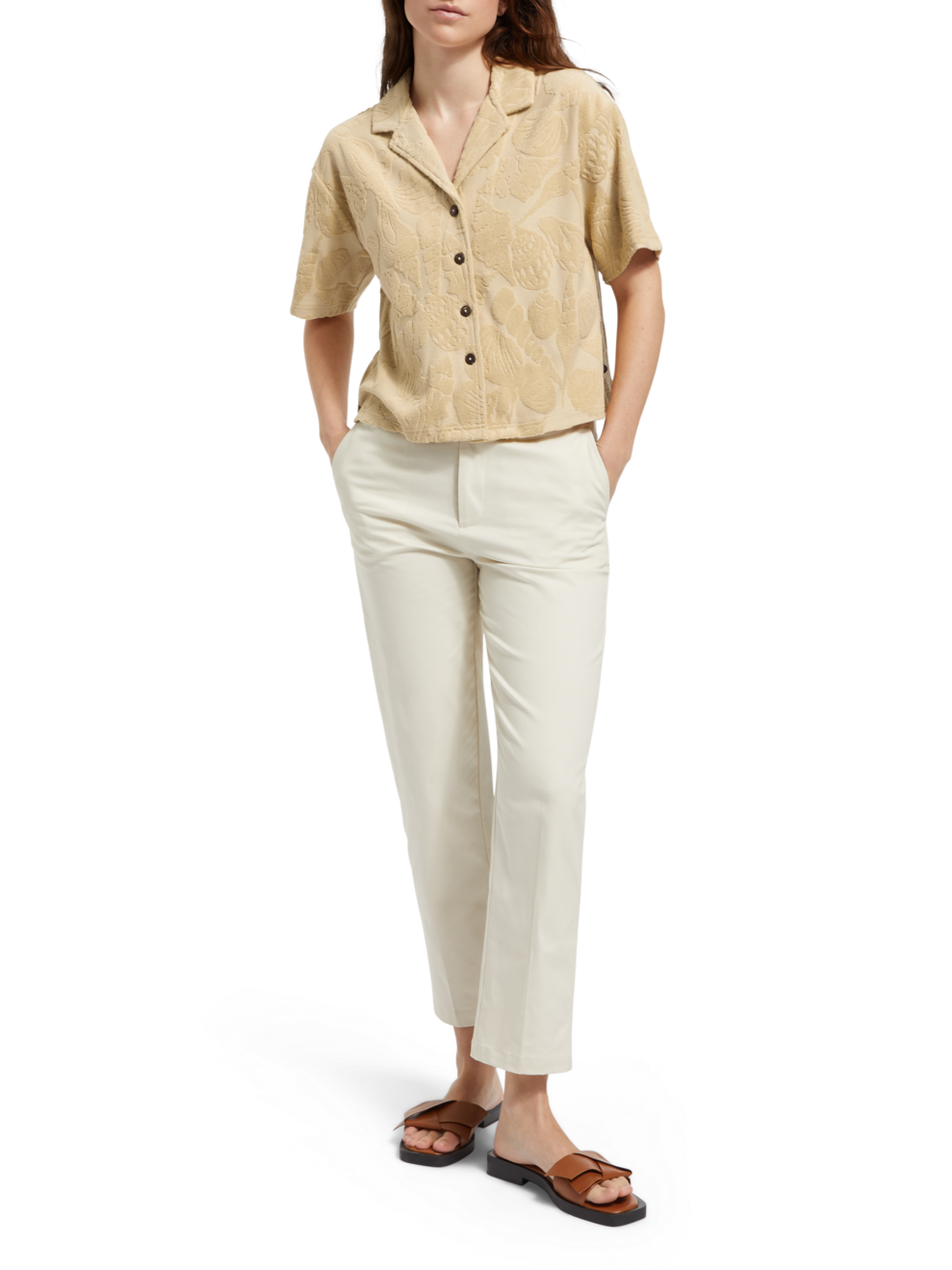 JACQUARD TOWELING CAMP SHIRT