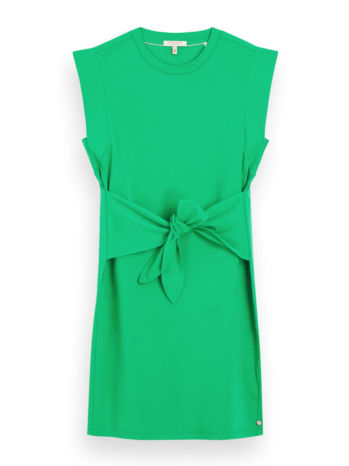 TIE WAIST MINI JERSEY DRESS