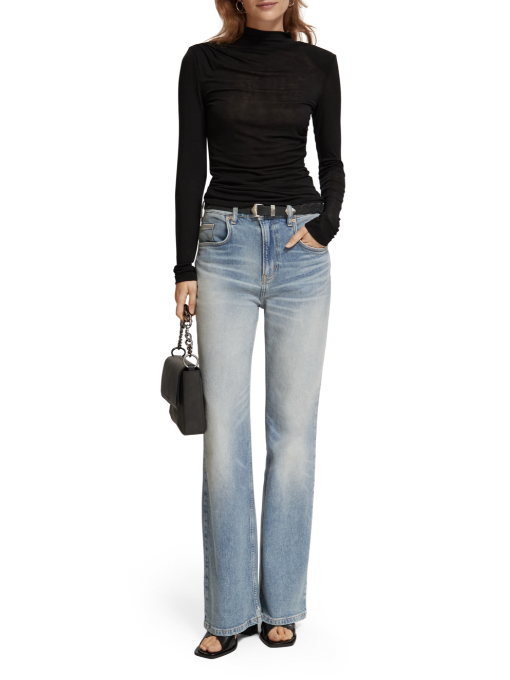 SHOULDER PADDED LONG SLEEVE TOP