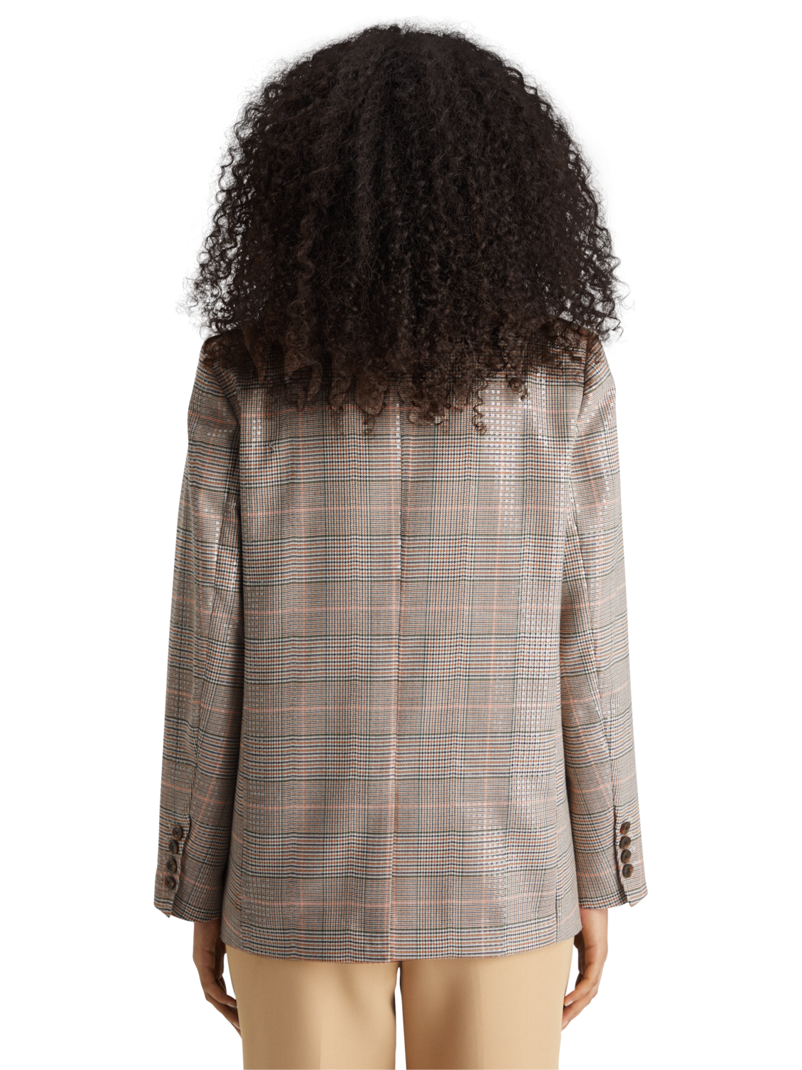 SEQUIN PRINCE OF WALES CHECK BOYFRIEND SB BLAZER