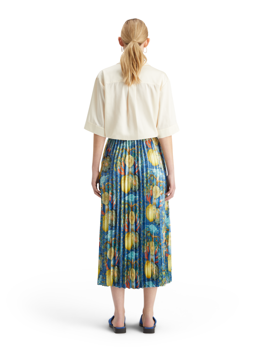 PLEATED PRINTED SKIRT