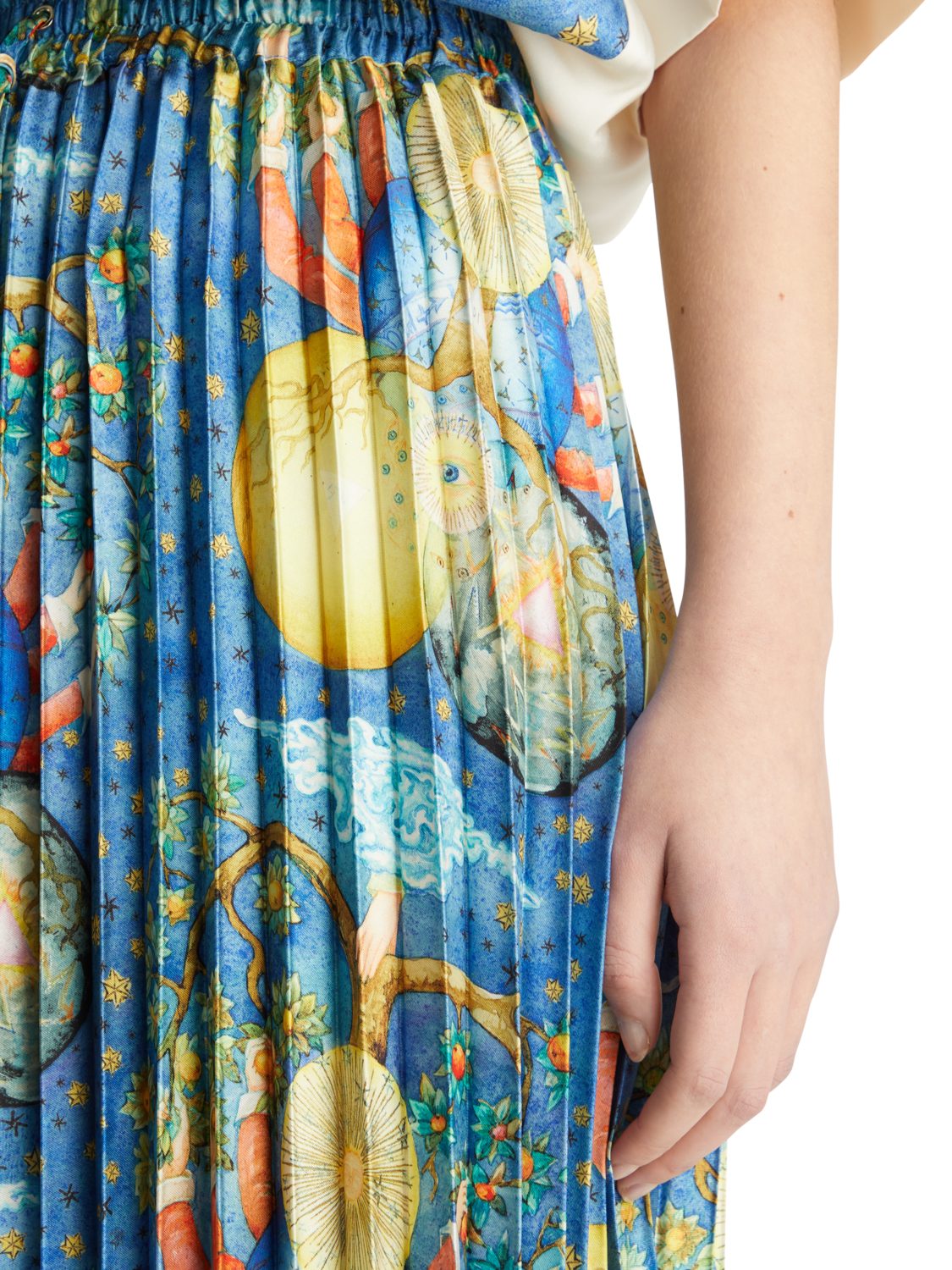 PLEATED PRINTED SKIRT