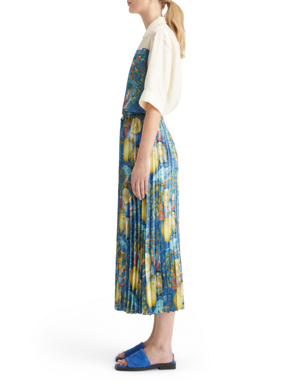 PLEATED PRINTED SKIRT