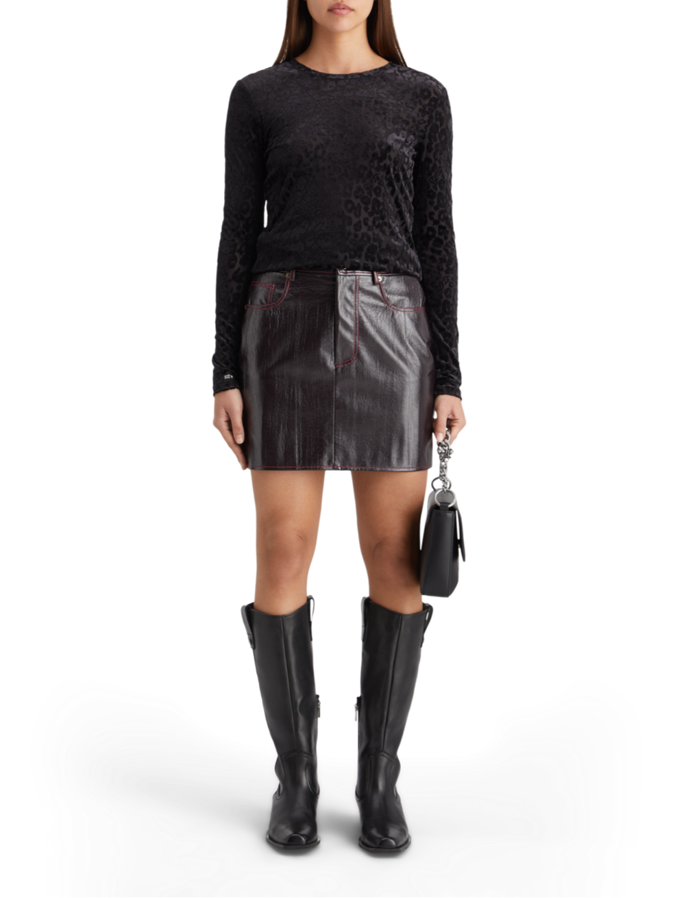 FAUX LEATHER MINI SKIRT