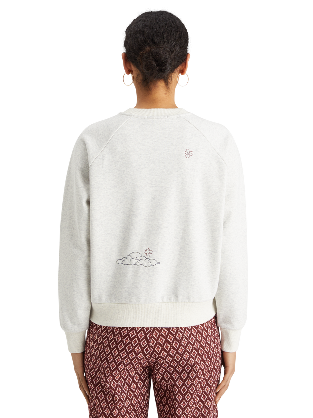 EMBROIDERED RAGLAN RELAXED FIT SWEATSHIRT