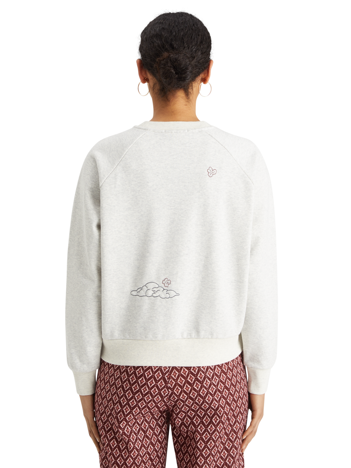 EMBROIDERED RAGLAN RELAXED FIT SWEATSHIRT