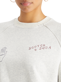 EMBROIDERED RAGLAN RELAXED FIT SWEATSHIRT