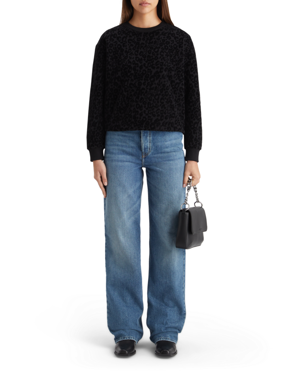 RELAXED FIT SWEATSHIRT WITH FLOCK ARTWORK