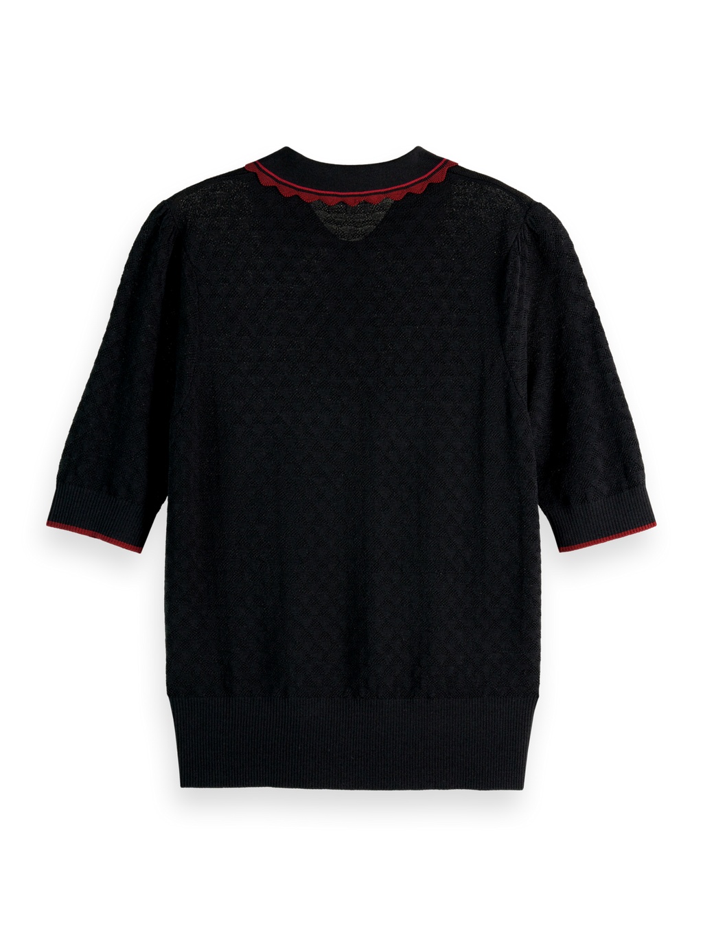 POINTELLE COLLARED KNITTED TEE
