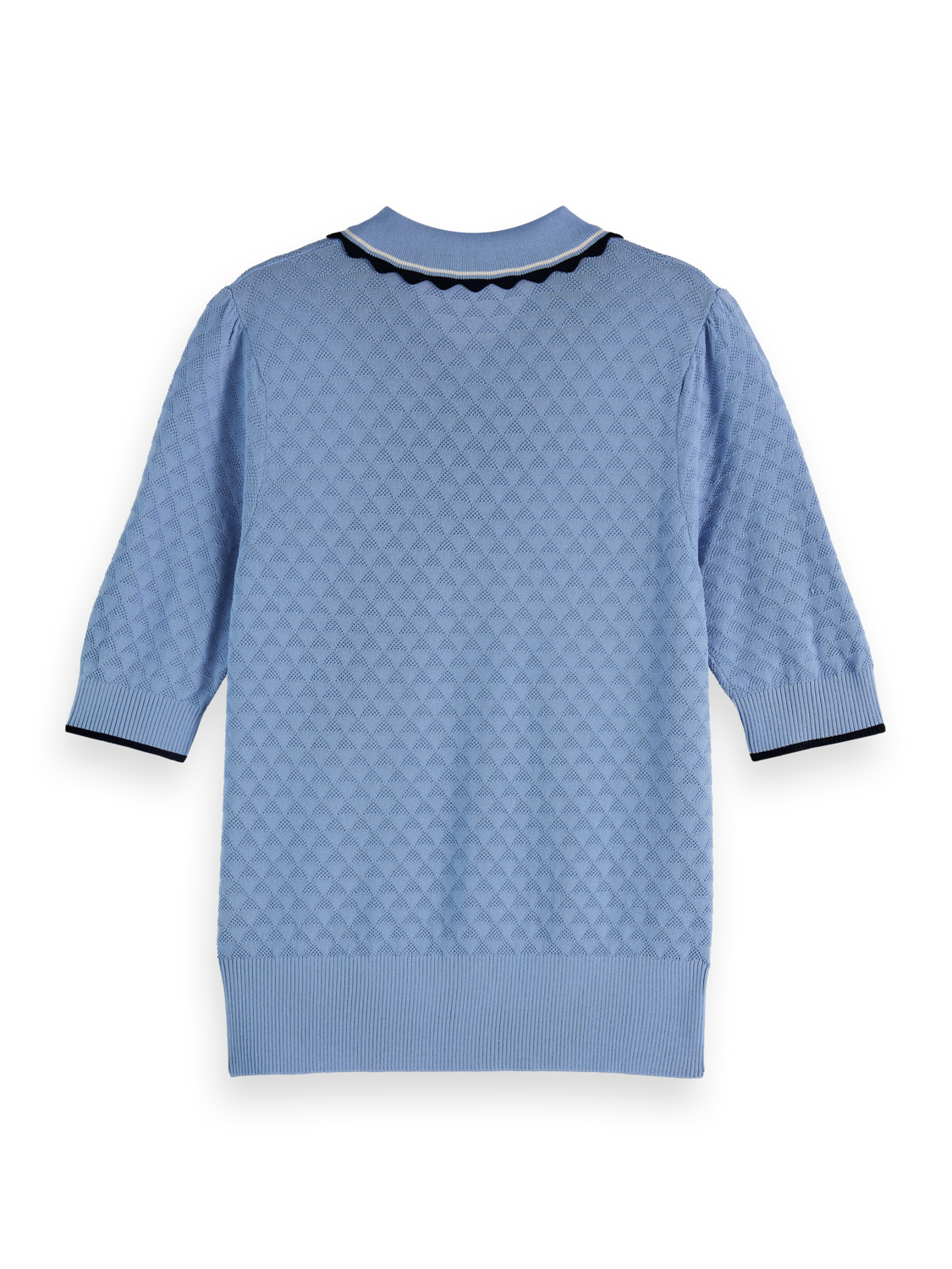 POINTELLE COLLARED KNITTED TEE