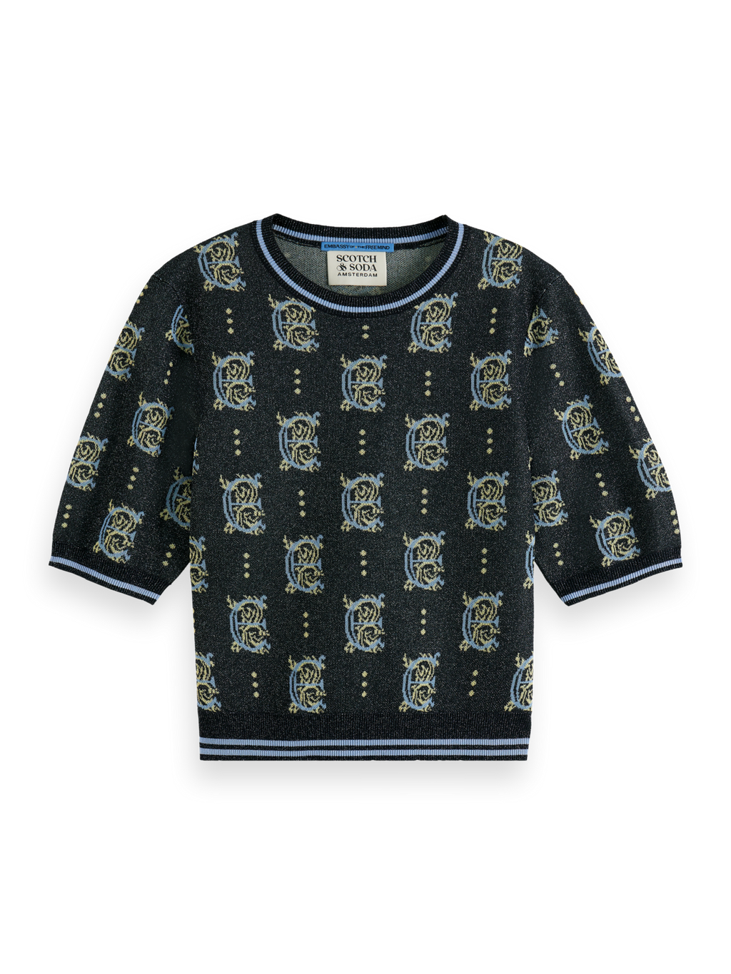 JACQUARD CROPPED PULLOVER